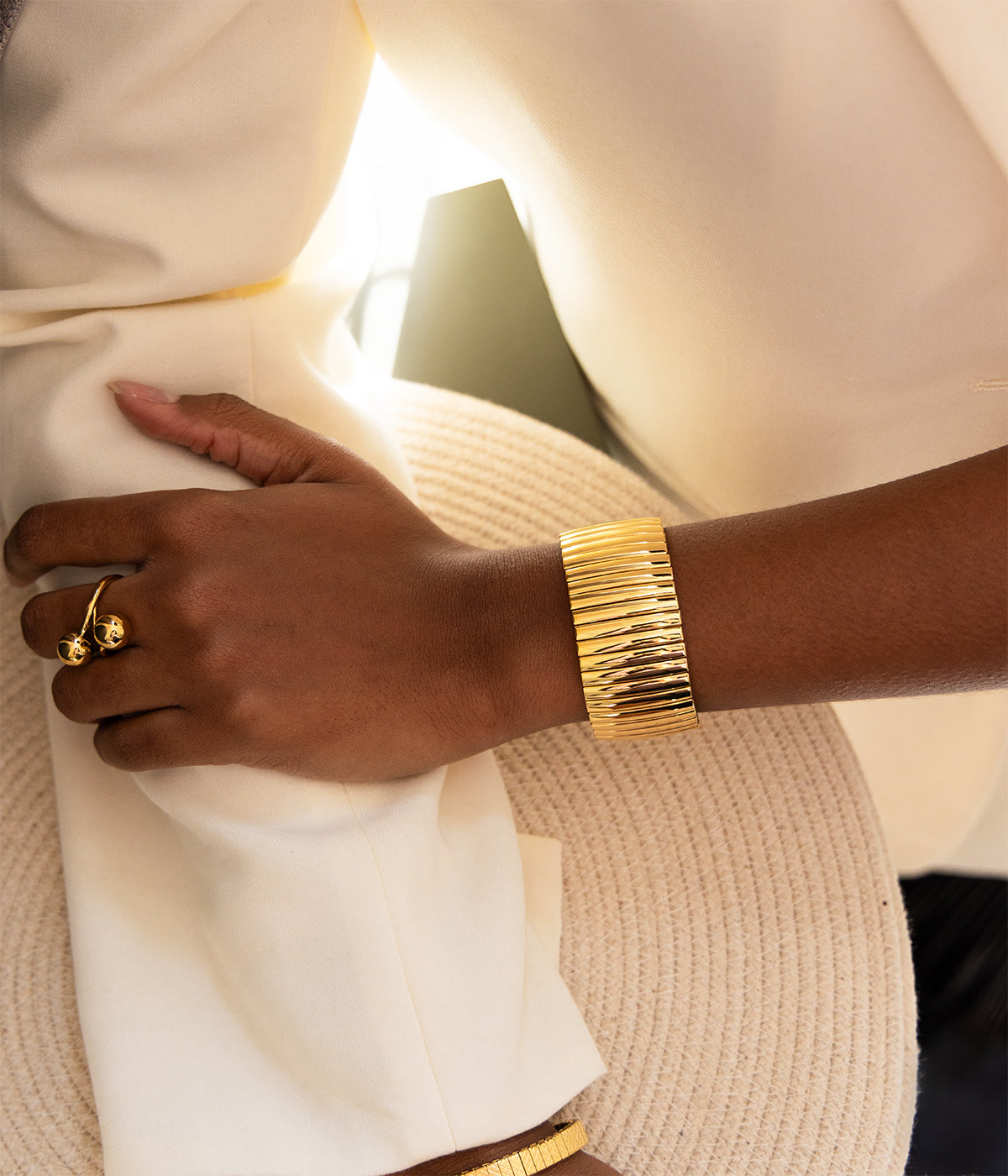 Wilona Bangle Bracelet (Gold Steel)