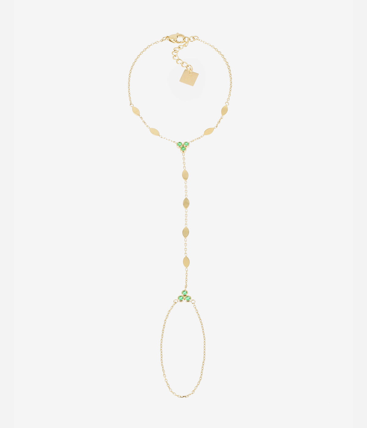 Bijou de main Sahara (Acier doré)-vert