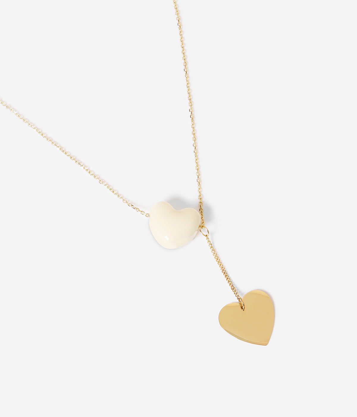 Collier Valentin (Acier doré)-blanc