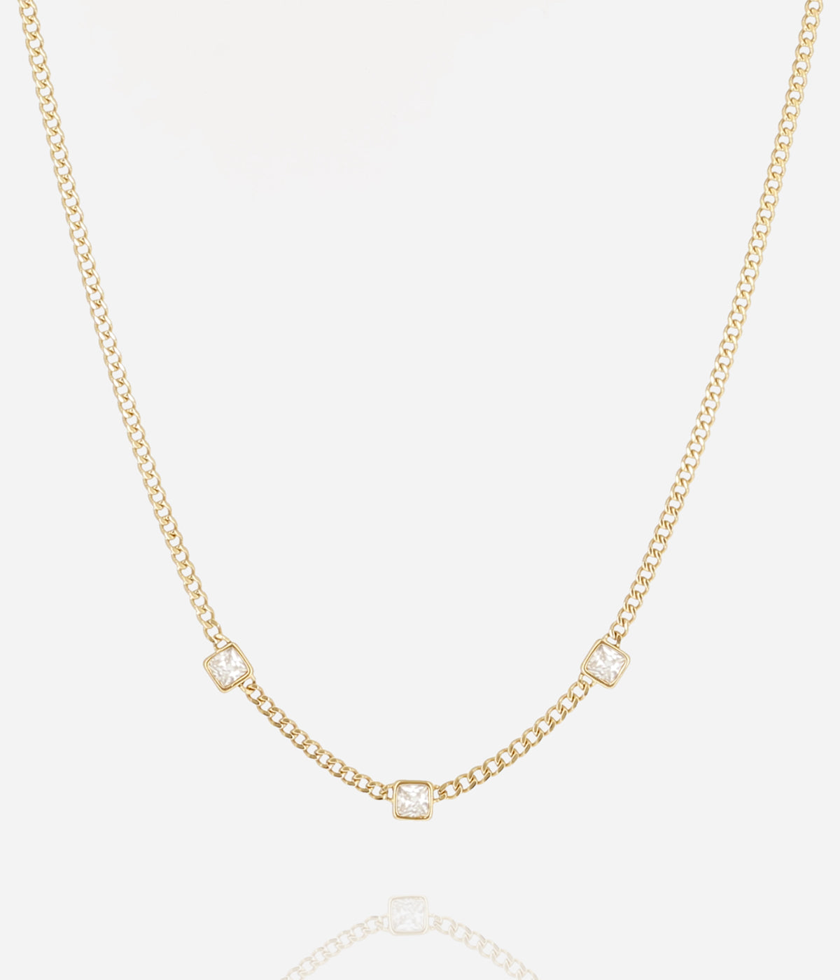 Collier Armel (Acier doré)-blanc