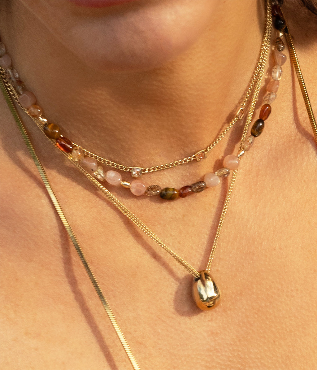 Necklace Armel (Golden steel)