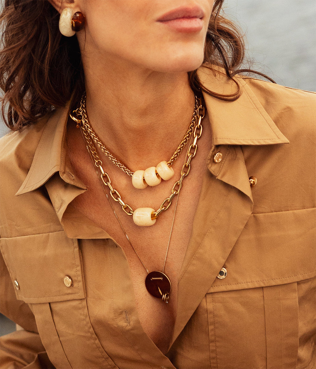 Necklace Natihere (Golden steel)