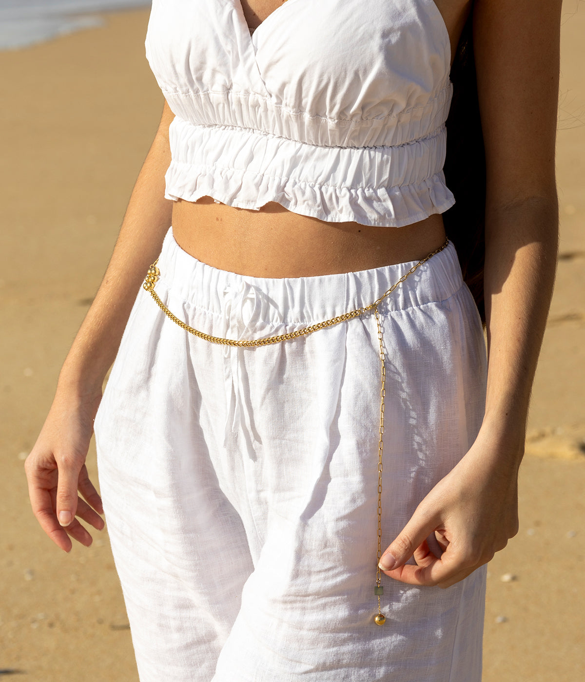 Waist jewel Figari (Golden steel)